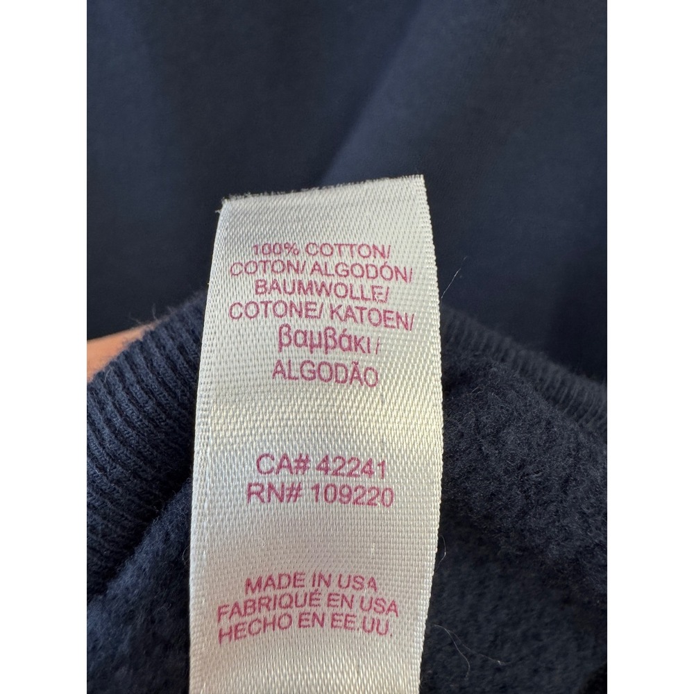 Velvet by Graham & Spencer VLVT Navy Blue Puff Sleeve Cotton Sweatshirt Small - Picture 8 of 9